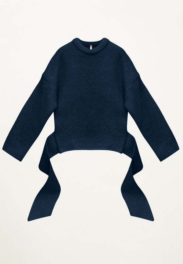 Alex Tie Pullover in Navy