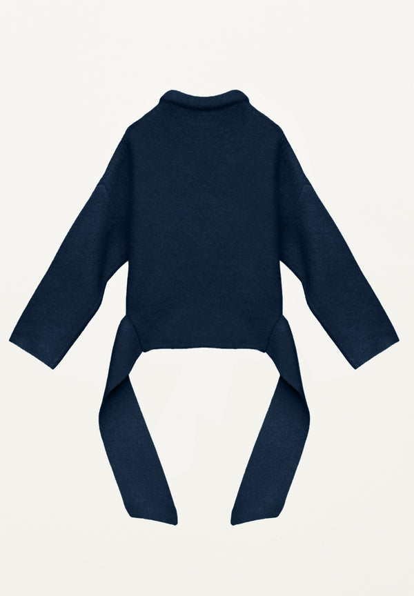 Alex Tie Pullover in Navy