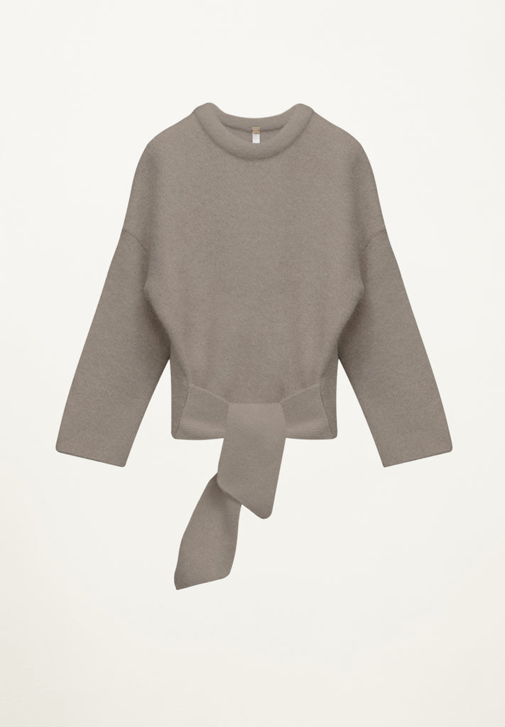 Alex Tie Pullover in Mouse