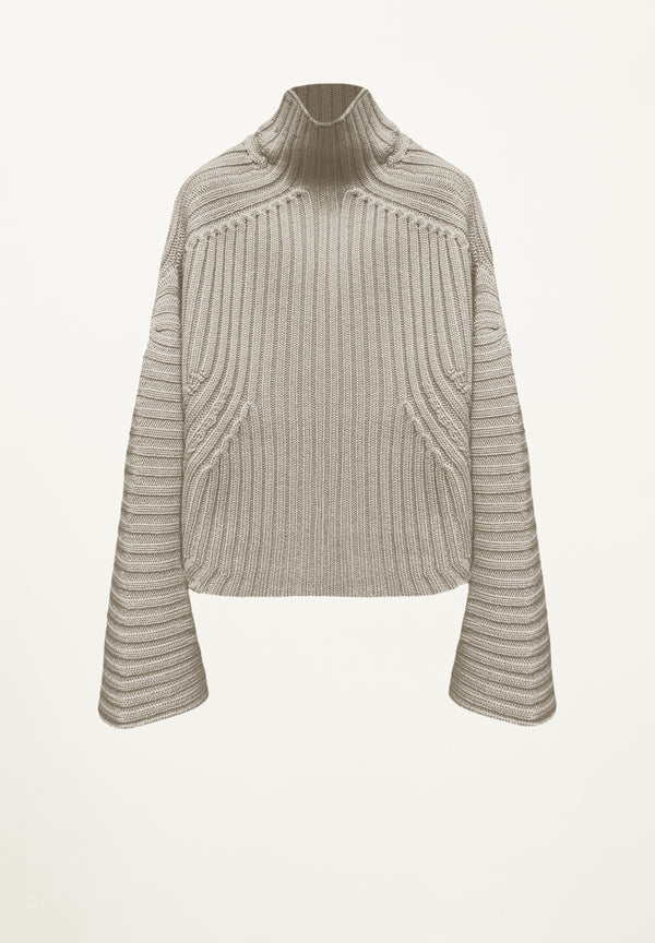Amelia Ribbed Pullover in Jute