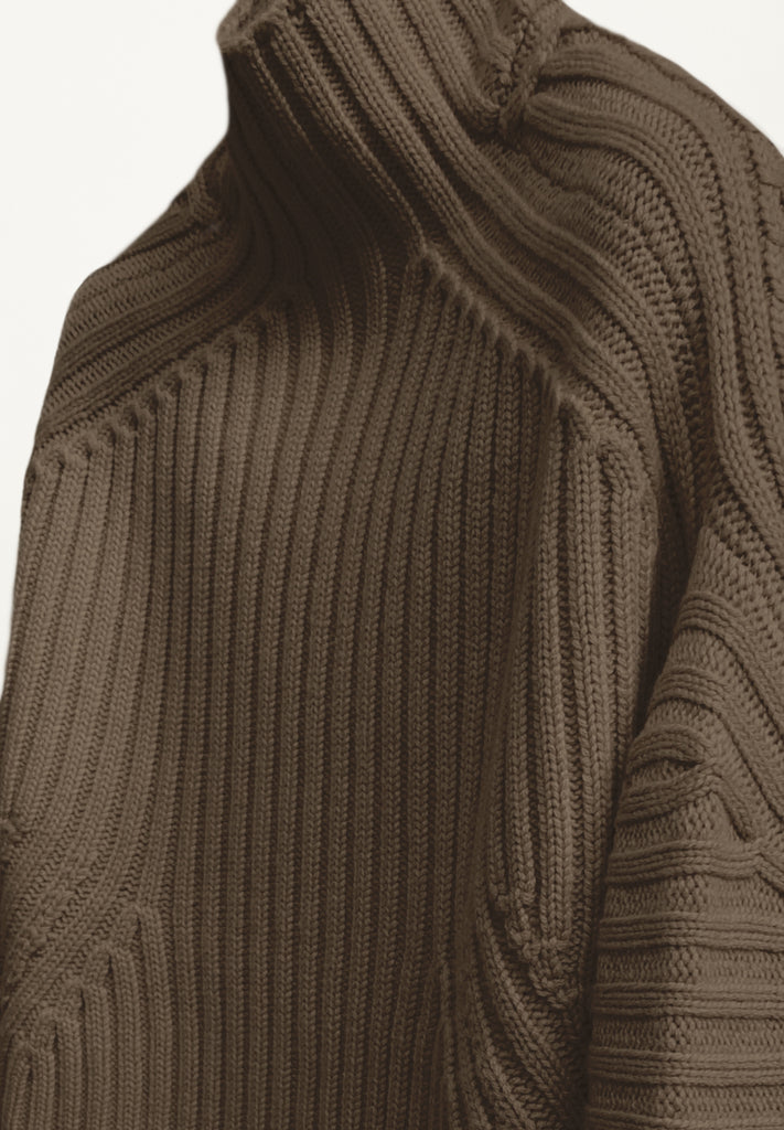 Amelia Ribbed Pullover in Army