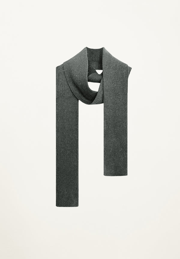 Ribbed Scarf/Belt in Charcoal
