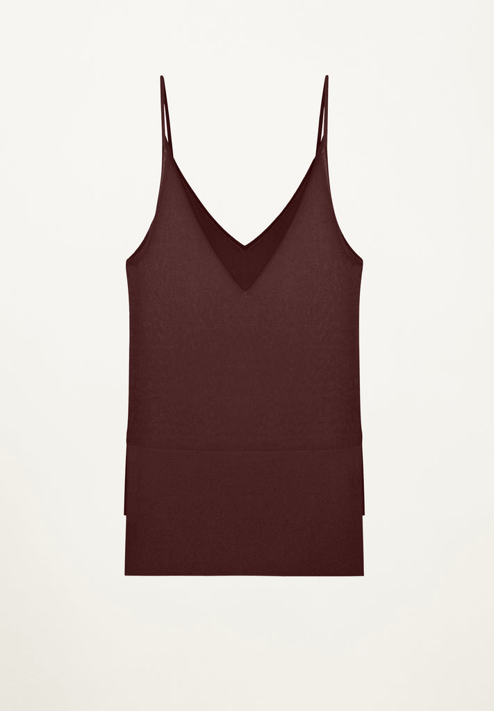 Hi Lo Cami in Plum