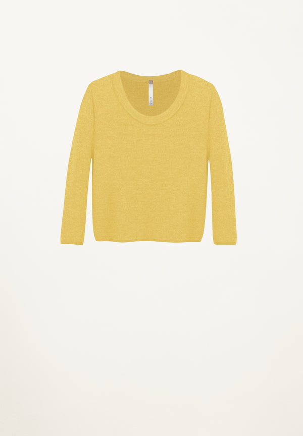 Cashmere Ribbed Top in Buttercup