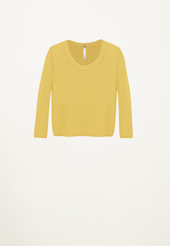 Cashmere Ribbed Top in Buttercup