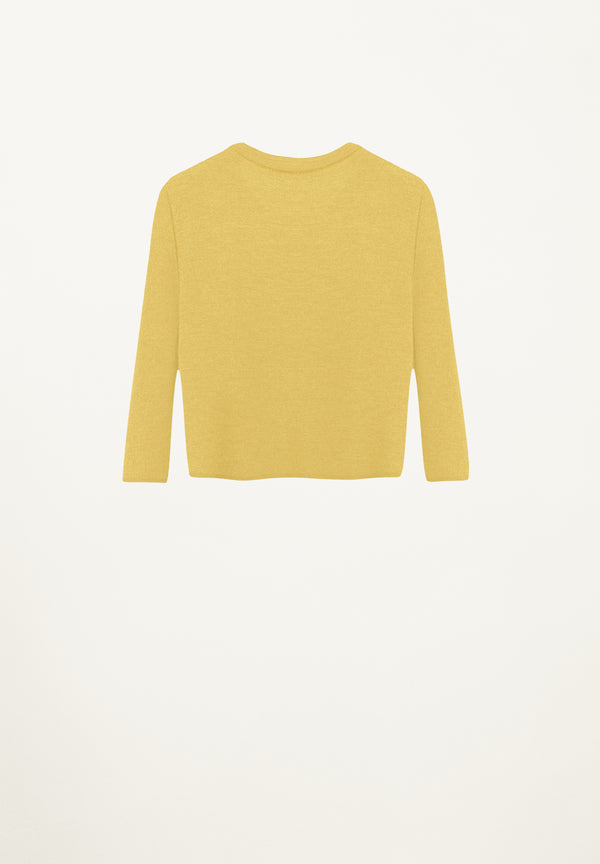 Cashmere Ribbed Top in Buttercup