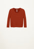 Cashmere Ribbed Top in Terracotta