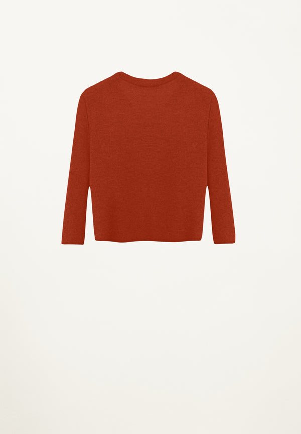 Cashmere Ribbed Top in Terracotta