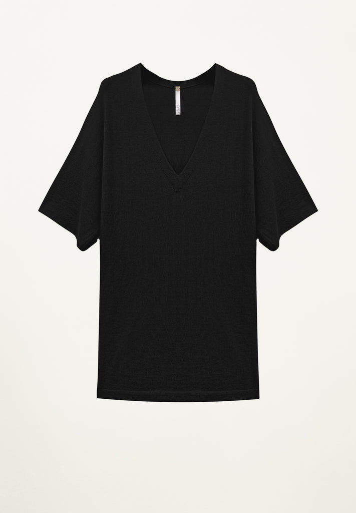 Jeana Cashmere V Neck in Black