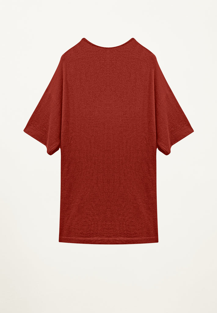 Jeana Cashmere V Neck in Currant