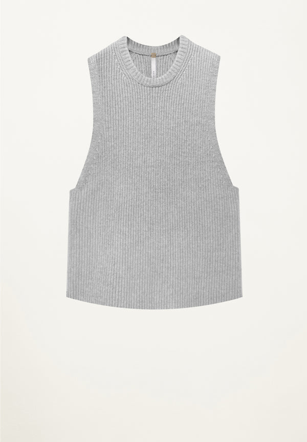 Edith Ribbed Vest in Heather