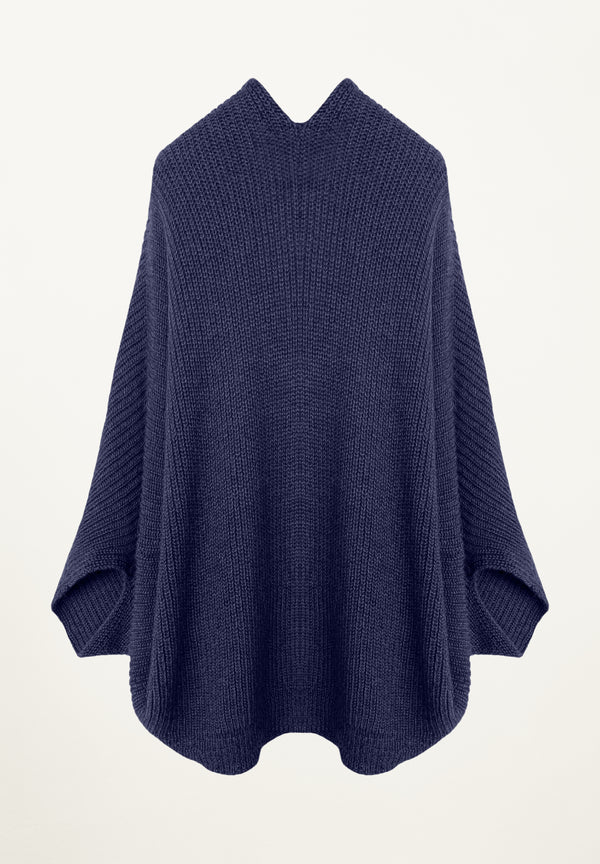 Erte Cape Cardigan in Indigo