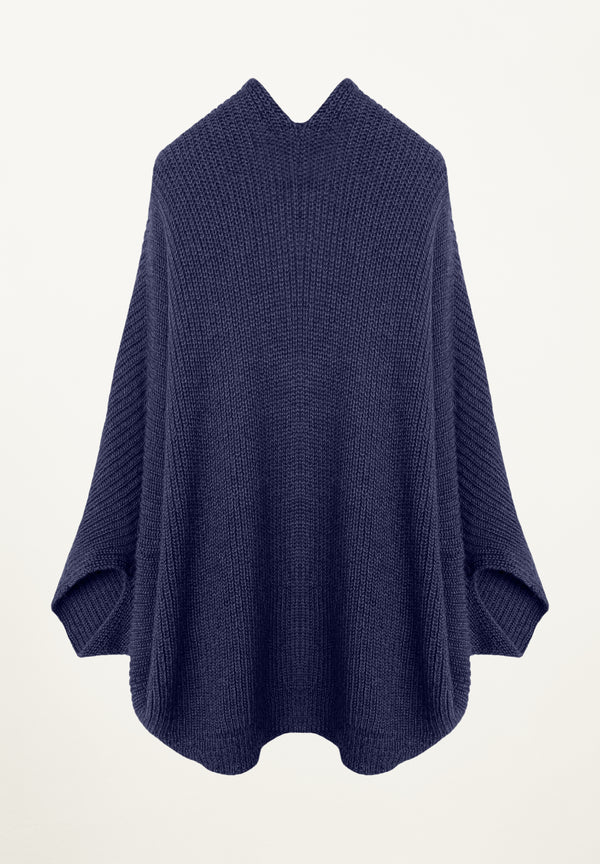 Erte Cape Cardigan in Indigo