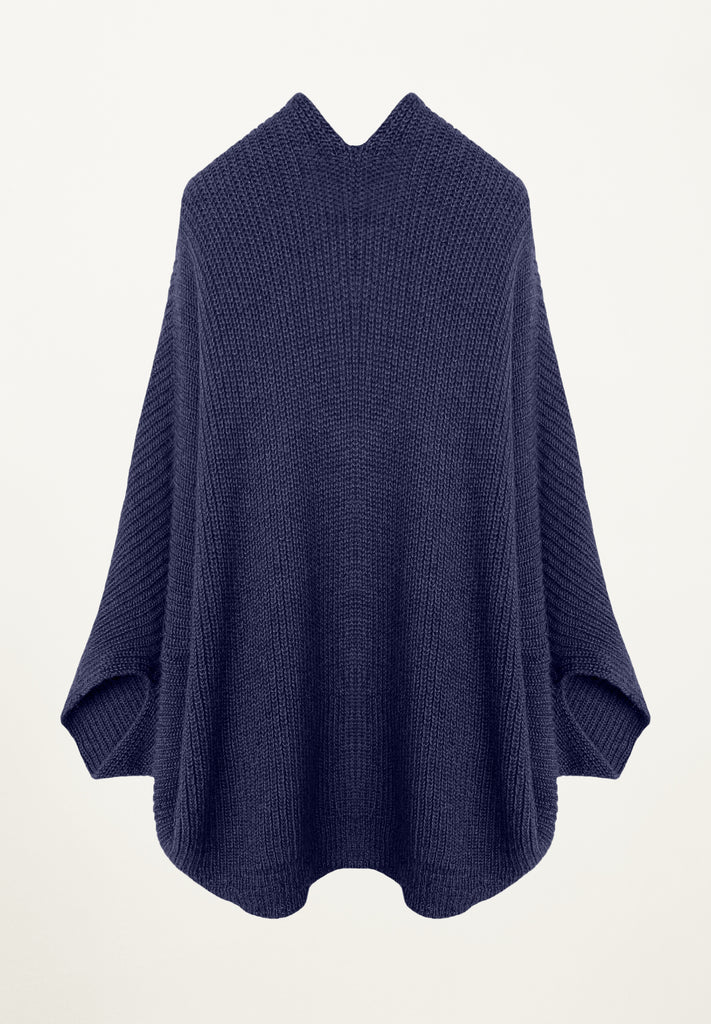 Erte Cape Cardigan in Indigo