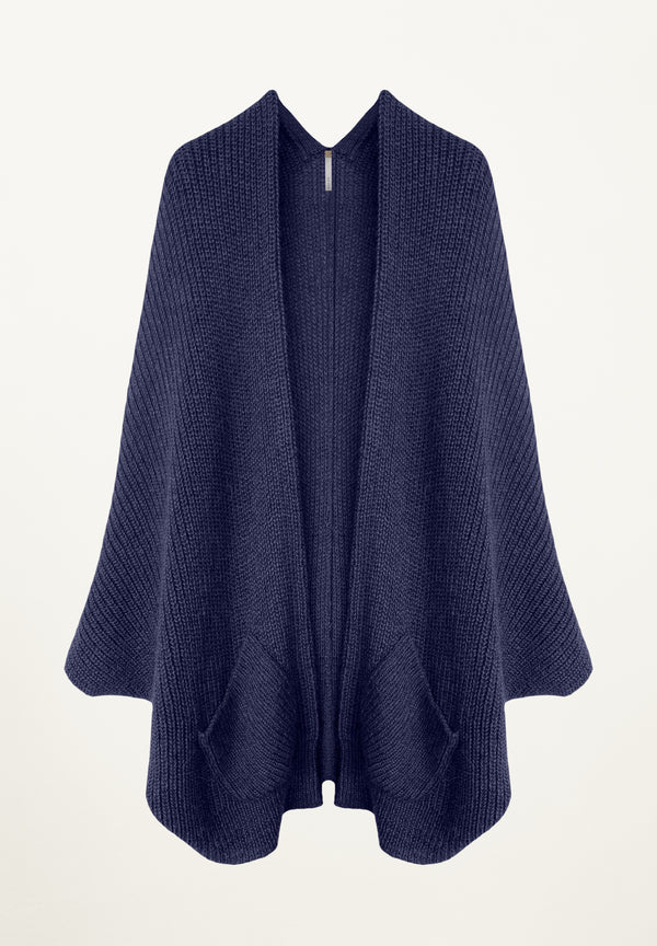 Erte Cape Cardigan in Indigo