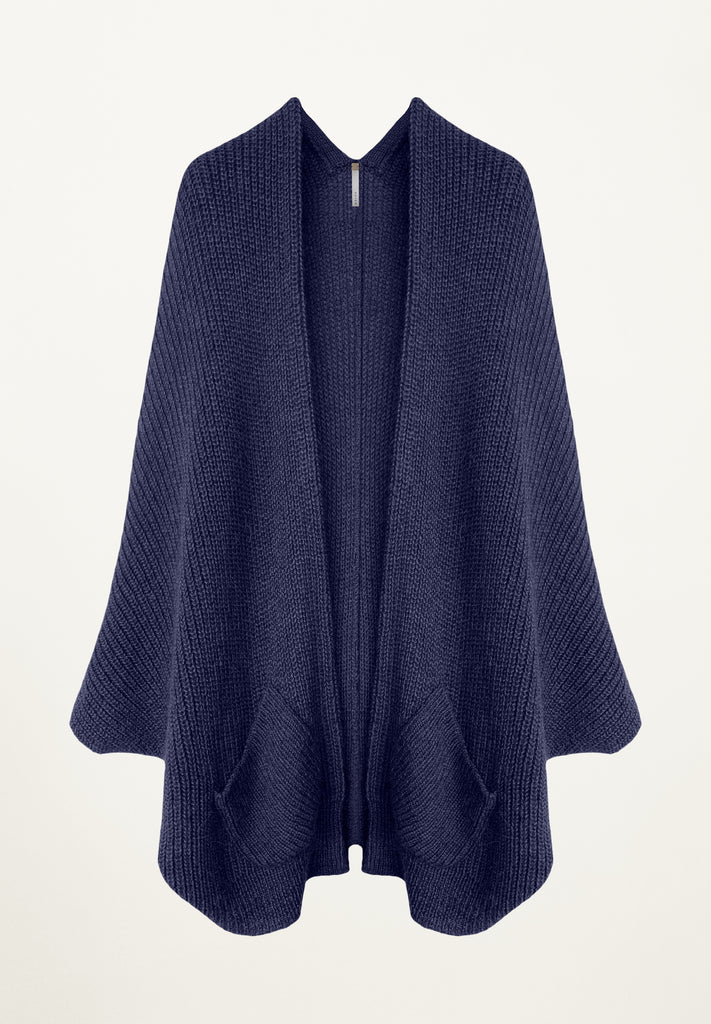 Erte Cape Cardigan in Indigo