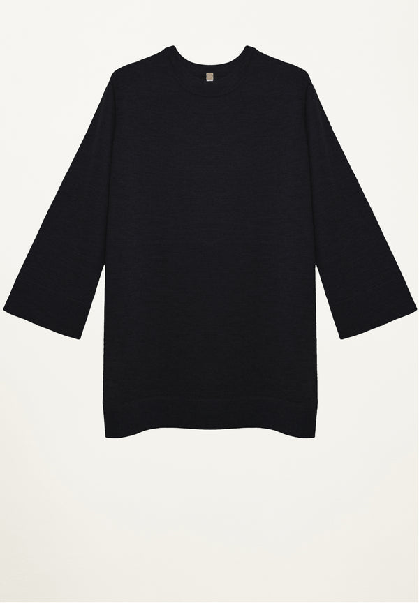 Mia Cashmere Hi Lo Tee in Black