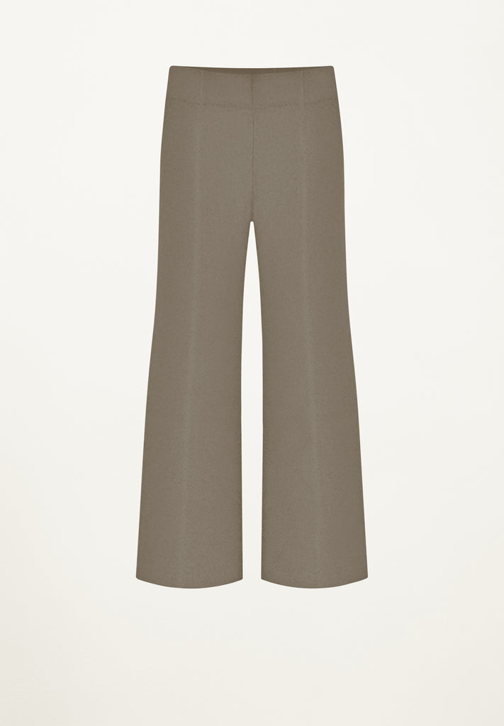 Gemma Crop Flared Pant in Taupe