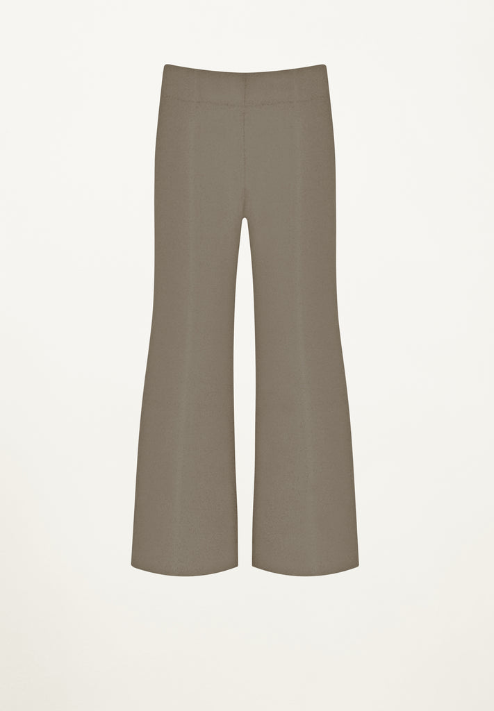 Gemma Crop Flared Pant in Taupe