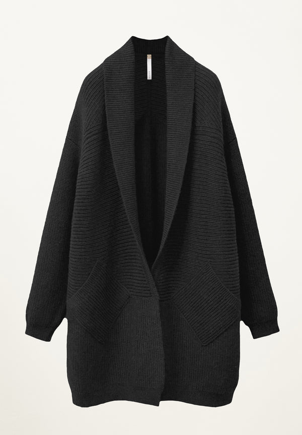 Gio Coat Cardigan in Black