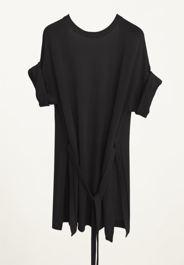 Amira Low Back Tee in Black