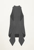 Lia Halter Tunic with Back Peplum in Charcoal