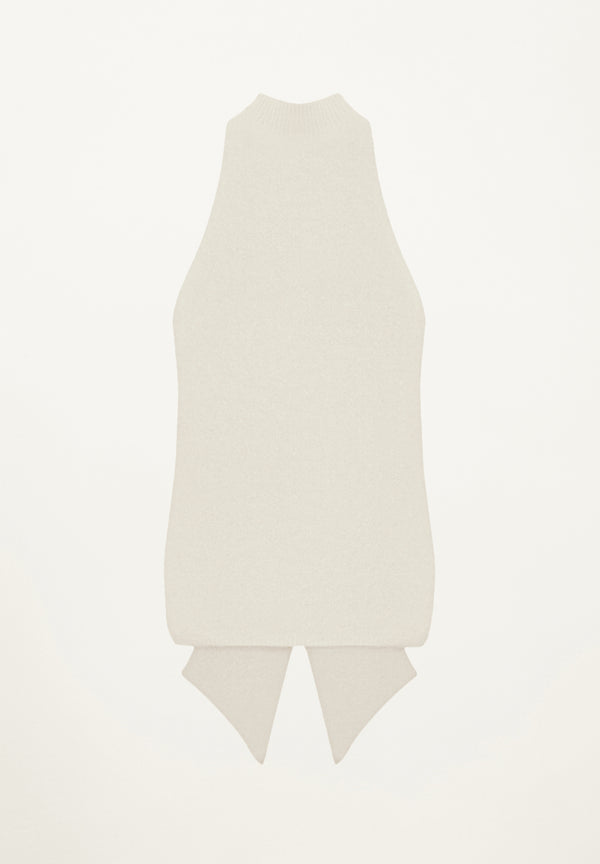 Lia Halter Tunic with Back Peplum in Cream