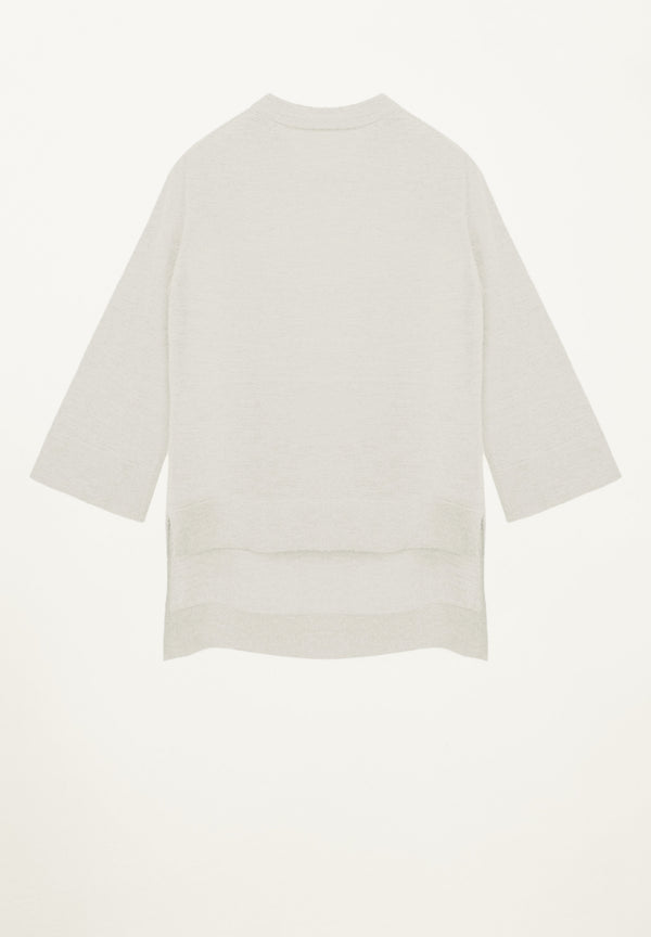 Mia Cashmere Hi-Lo Tee in Cream