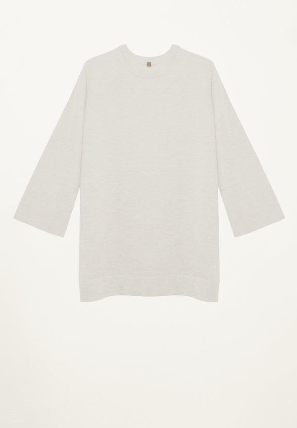 Mia Cashmere Hi-Lo Tee in Cream