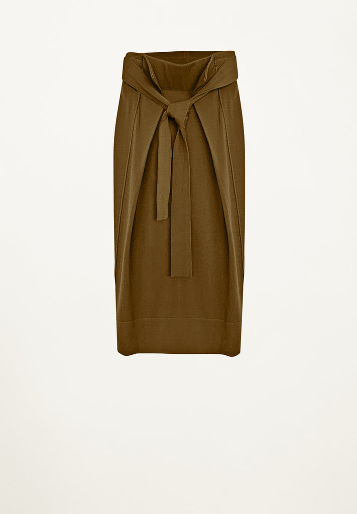 Paige Belted Skirt in Khaki