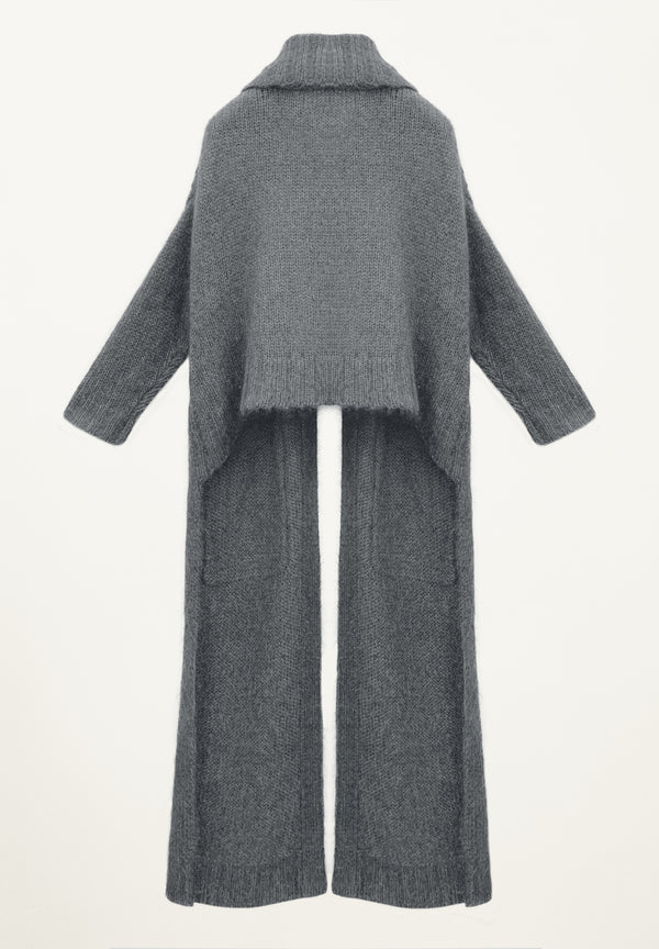 Petra Long Front Cardigan in Dove
