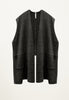 Ribbed Poncho Vest in Ash