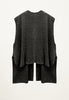 Ribbed Poncho Vest in Ash
