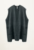 Ribbed Poncho Vest in Atlantic