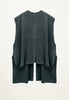 Ribbed Poncho Vest in Atlantic