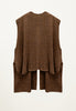 Ribbed Poncho Vest in Rustic