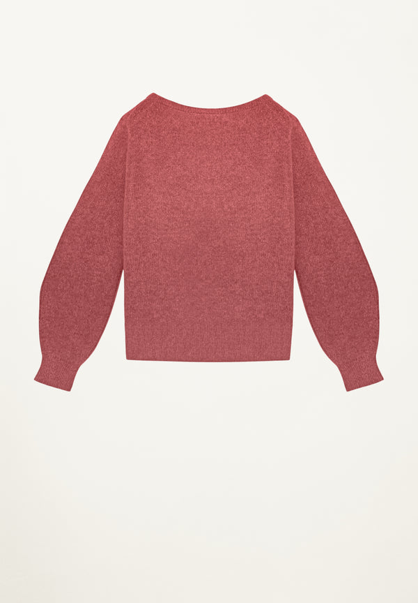 Cashmere Crewneck Sweater in Coral