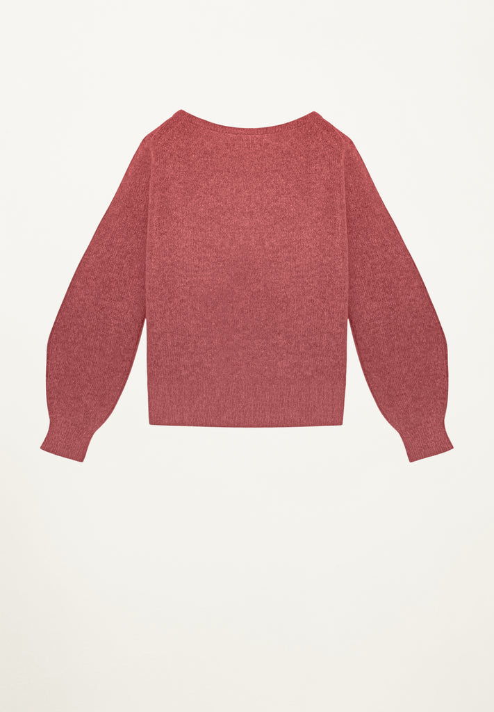 Cashmere Crewneck Sweater in Coral