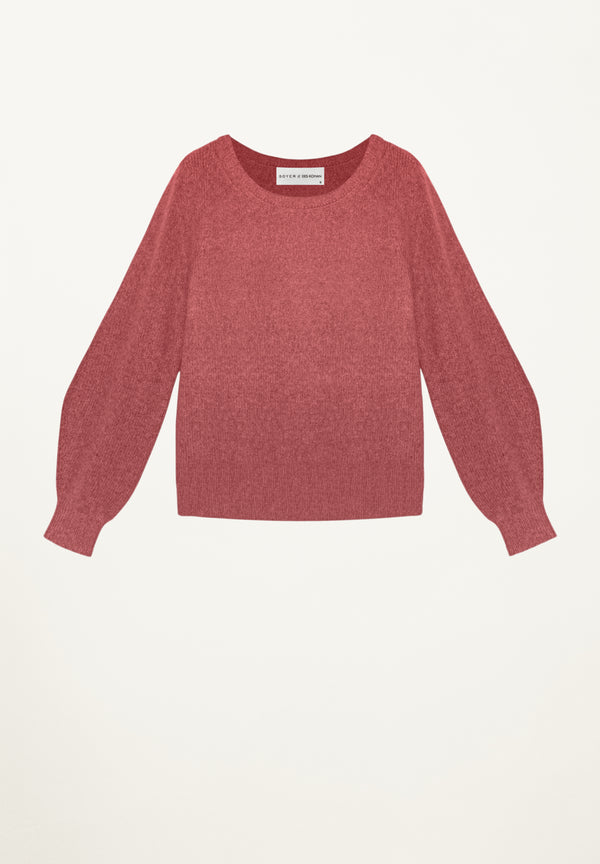 Cashmere Crewneck Sweater in Coral