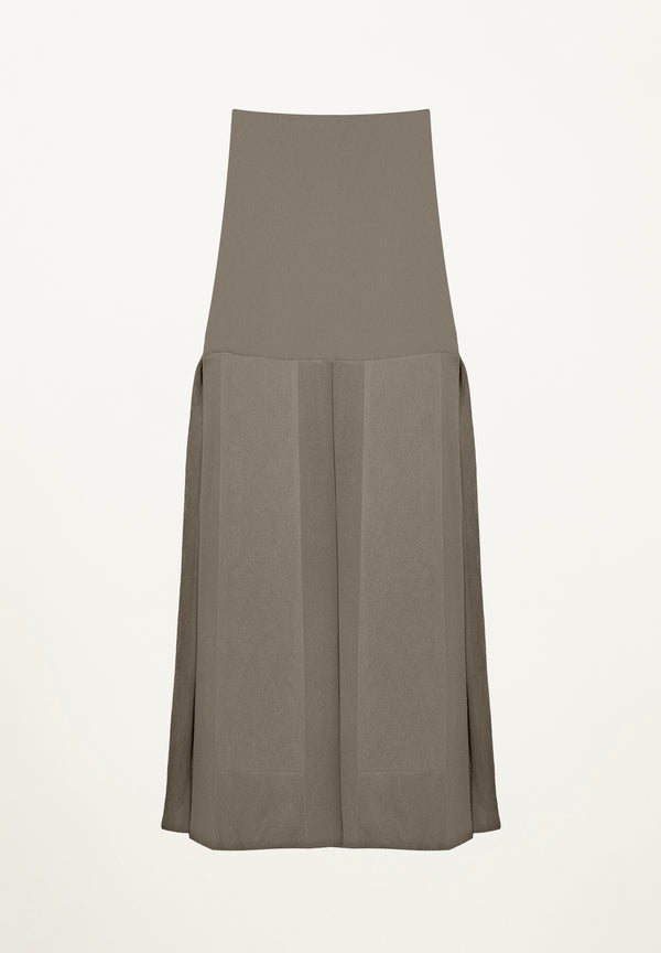 Six Panel Skirt in Taupe
